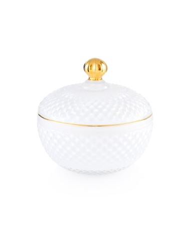 Scatola ovale grande in vetro bianca Medina EM?