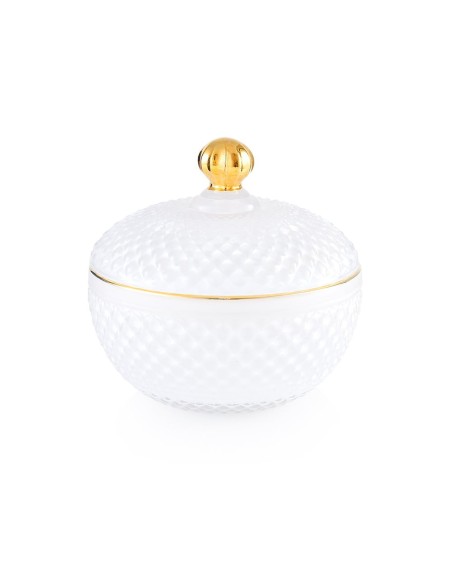 Scatola ovale grande in vetro bianca Medina EM?