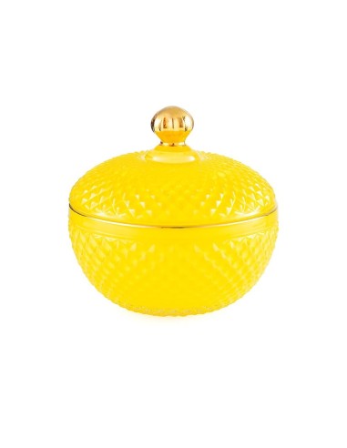 Scatola ovale grande in vetro giallo Medina EM?
