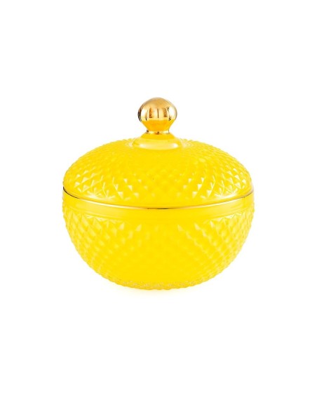 Scatola ovale grande in vetro giallo Medina EM?