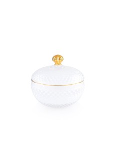 Scatola ovale piccola in vetro bianca Medina EM?