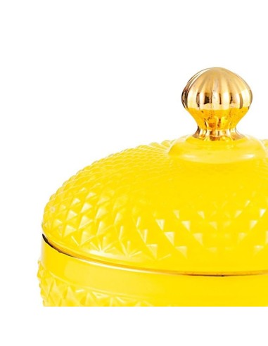 Scatola ovale piccola in vetro giallo Medina EM?