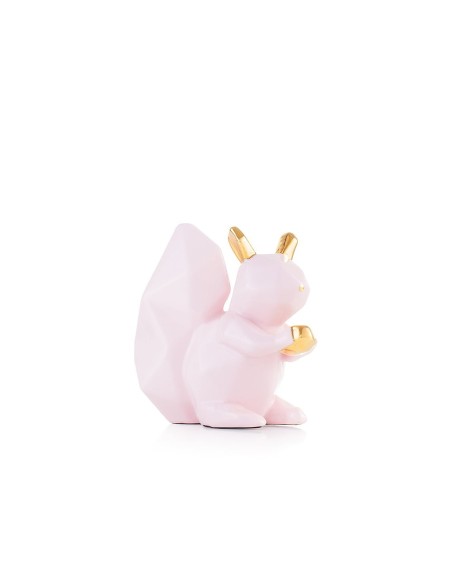 Scoiattolo cucciolo in ceramica cipria e oro EM?