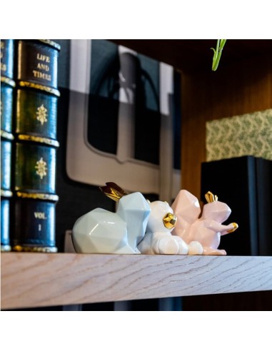 Scoiattolo cucciolo in ceramica cipria e oro EM?