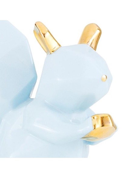 Scoiattolo cucciolo in ceramica celeste e oro EM?