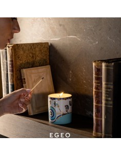 Candela in bicchiere con Occhio e decori fantasiosi Egeo EM? 2