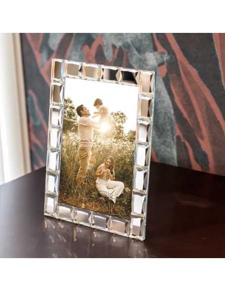 Portafoto in Cristallo specchiato Ghiaccio EM? 23(H) Cm