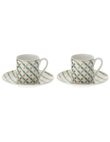 Set 2 Tazzine da Caff? Verde salvia e Oro VLK DESIGN by Hervit