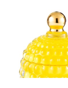 Candela piccola bombata in vetro gialla Medina EM? 2