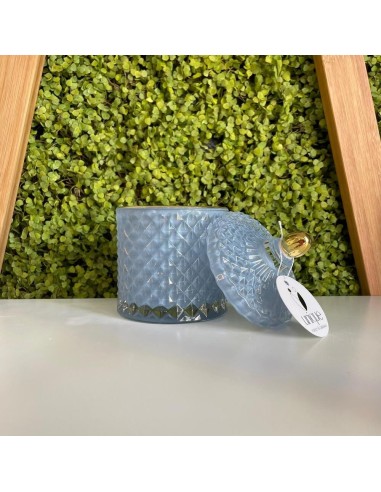 Contenitore in vetro Diamond Piccolo Azzurro Polvere Jutta Maison