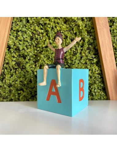 Salvadanaio Cubo con lettere e con Pinocchio Jutta Maison