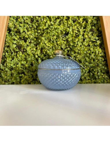 Scatola portaoggetti Diamond in vetro azzurro polvere Jutta Maison