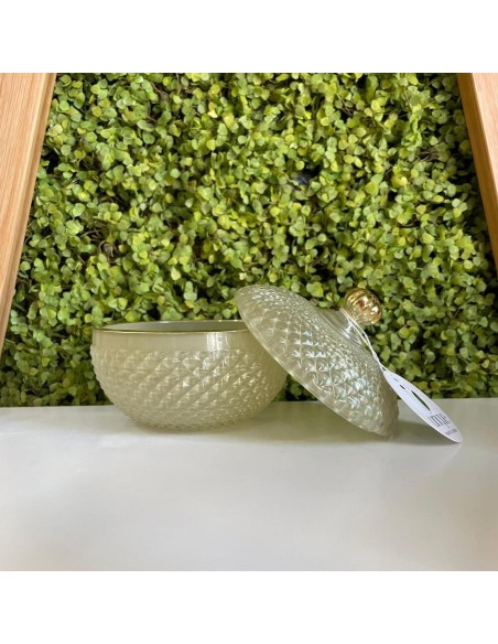 Scatola Portaoggetti Diamond in Vetro Verde Salvia Jutta Maison