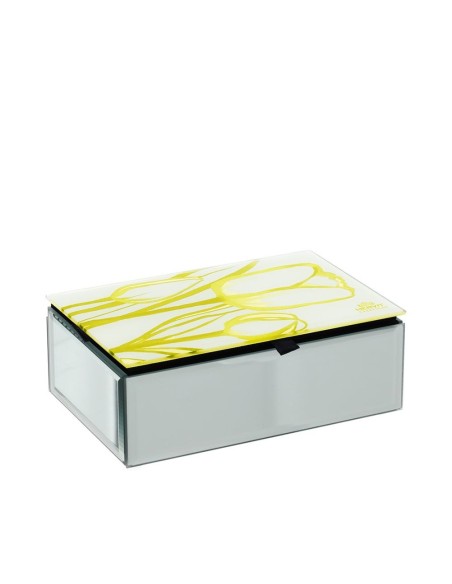 Cofanetto con Tulipani Giallo Contenitore Portagioie Hervit Creation