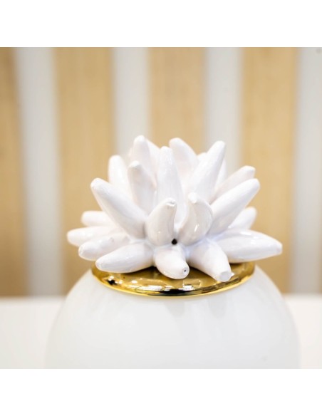 Candela Sfera Piccola Con Riccio Bianco- Pienne Design