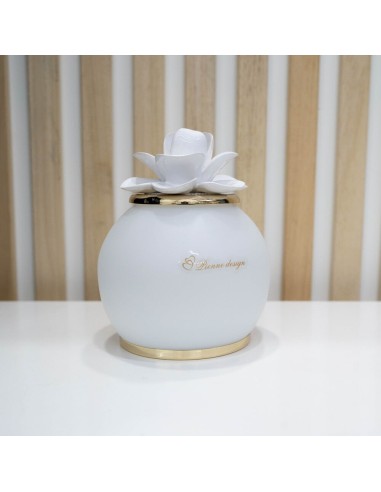 Lampada Tonda Con Fiore Bianco - Pienne Design