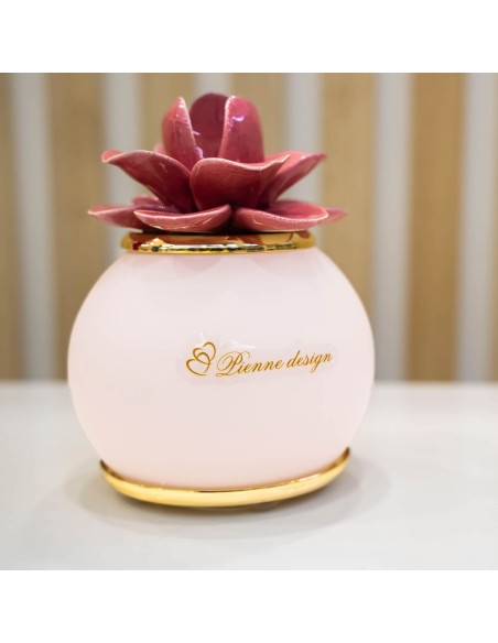 Lampada Tonda Con Fiore Cipria - Pienne Design