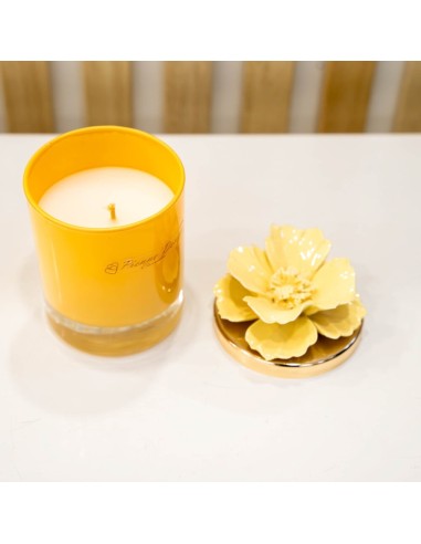 Candela Media Con Fiore Lucido Giallo Ocra- Pienne Design