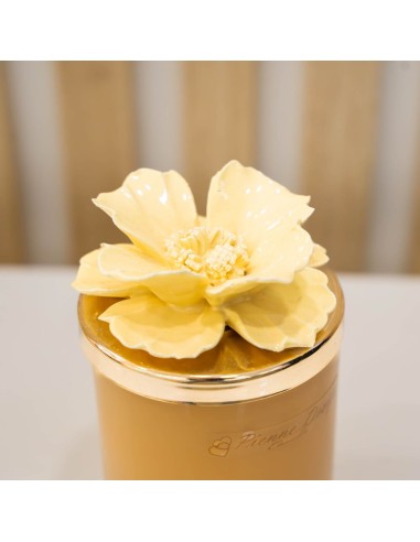 Candela Media Con Fiore Lucido Giallo Ocra- Pienne Design