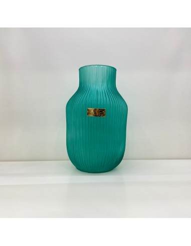 Tom Ch Vaso in vetro rigato verde acqua
