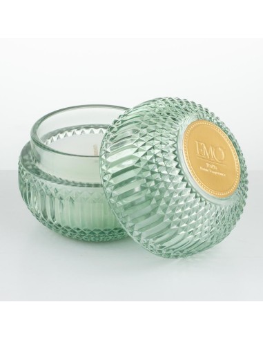 Emò Candela in vetro verde Opulence