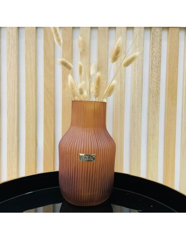 Tom Ch Vaso in vetro rigato testa di moro