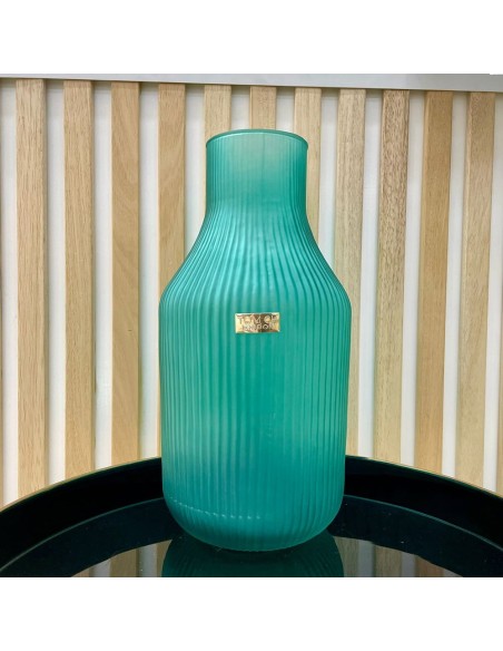 Tom Ch Vaso in vetro rigato verde acqua