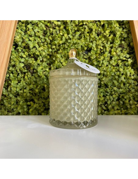Contenitore in vetro Diamond Grande Verde Salvia Jutta Maison