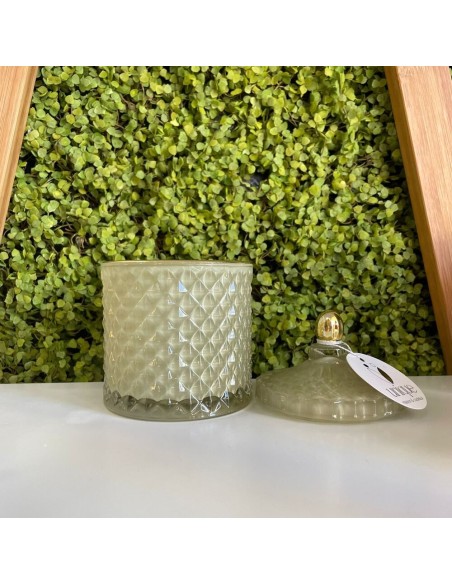 Contenitore in vetro Diamond Grande Verde Salvia Jutta Maison