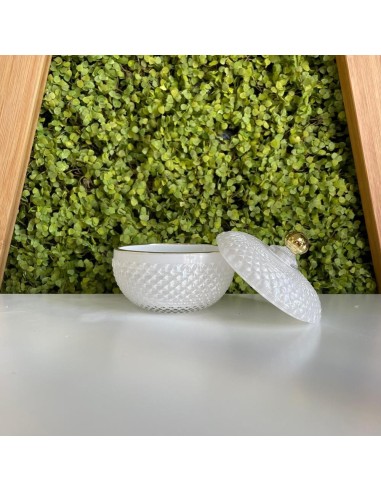 Scatola portaoggetti Diamond in vetro bianco Jutta Maison
