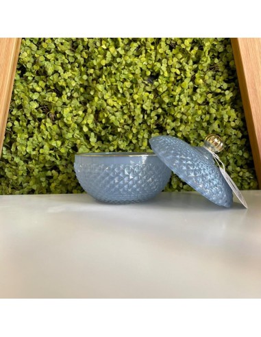 Scatola portaoggetti Diamond in Vetro azzurro polvere Jutta Maison