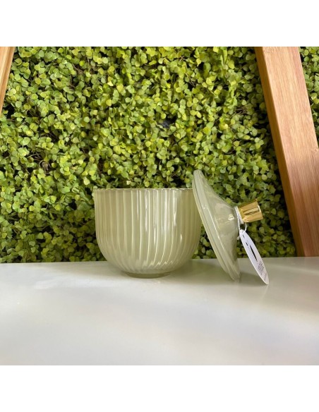 Scatola Portaoggetti Rigata Grande verde salvia Jutta Maison