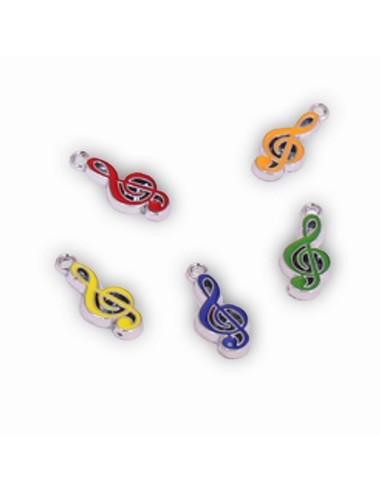 Gadget mini chiave di violino in metallo smaltato colorato Greenford