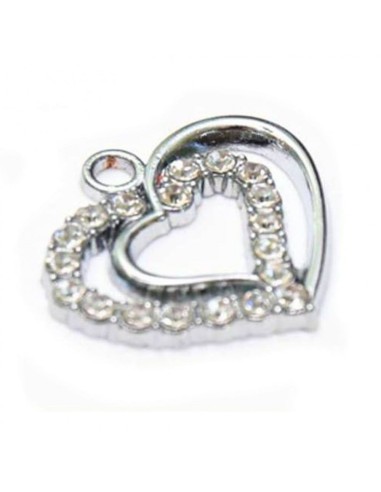 Gadget Cuore in metallo cromato con strass Greenford