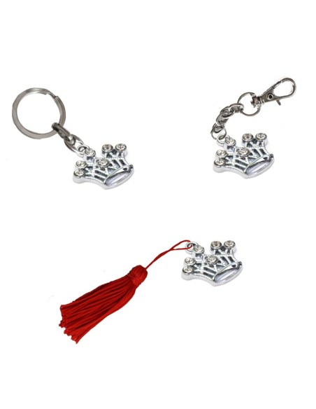 Gadget Corona in metallo cromato con strass Greenford