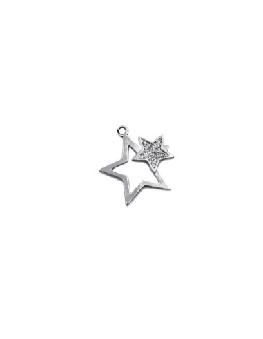 Gadget Doppia stella glitterata in metallo cromato Greenford