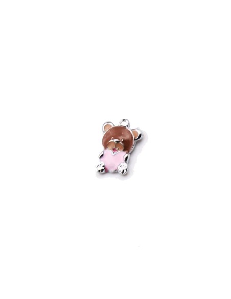 Gadget Mini orsetto cuore rosa in metallo smaltato Greenford