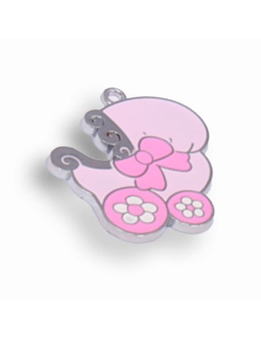 Gadget carrozzina in metallo smaltato rosa Greenford