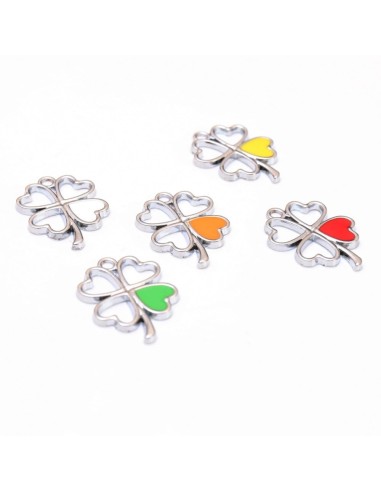 Gadget Quadrifoglio con cuore in metallo smaltato assortito Greenford