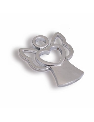 Gadget Angelo con ali e cuore in metallo cromato Greenford