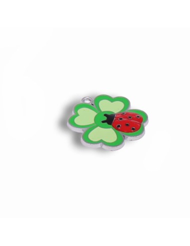 Gadget Quadrifoglio e Coccinella in metallo smaltato Greenford