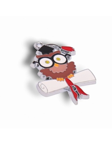 Gadget Gufo laurea con occhiali in metallo smaltato Greenford
