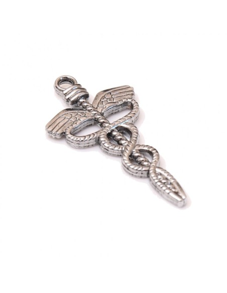 Gadget Caduceo antico in metallo cromato Greenford
