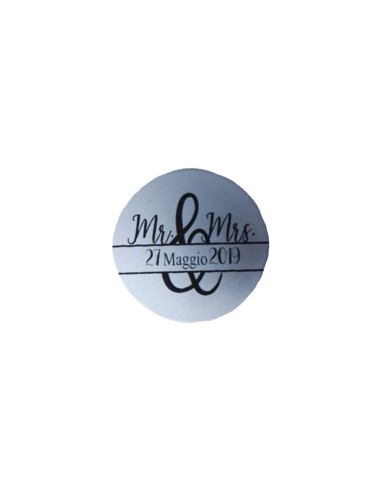Magnete Mr. and Mrs. Sposi in metallo cromato Greenford