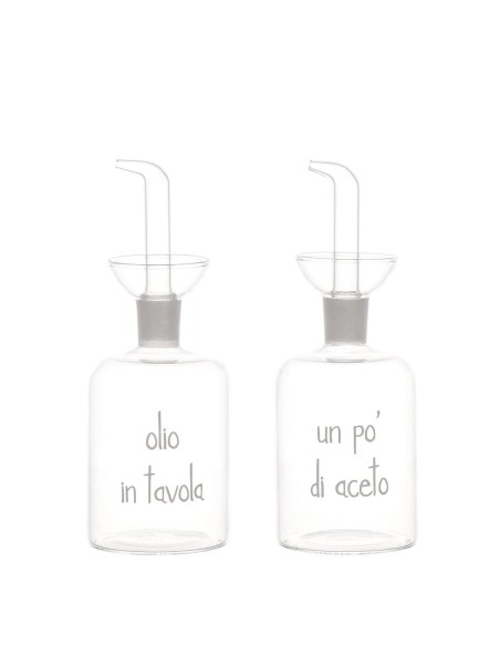 Set 2 bottiglie olio e aceto in tavola Simple Day