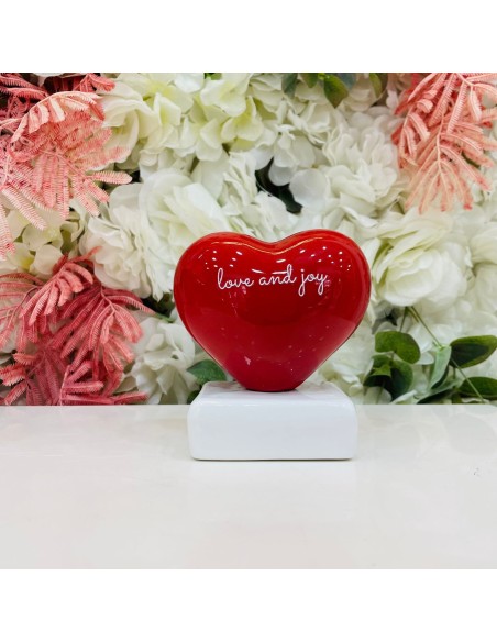 Scultura cuore rosso "love and joy" Amagè