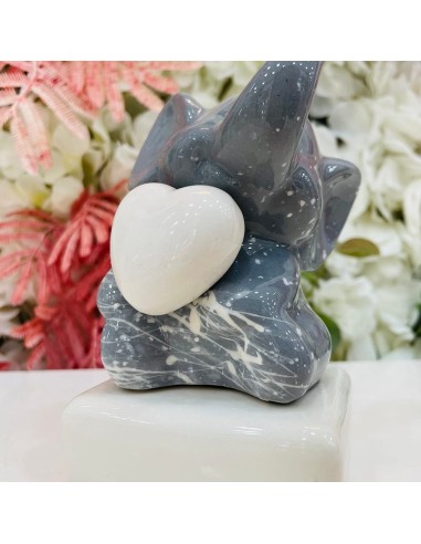 Statua Elefantino con cuore e schizzi Amagè