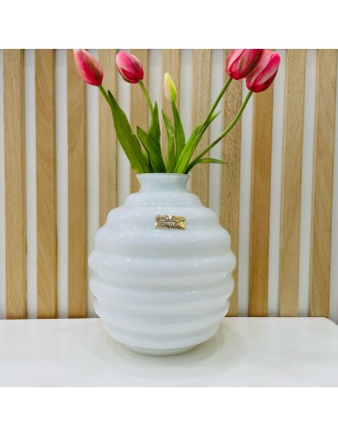 Vaso in vetro bianco Venezia H.21 Cm Tom Ch