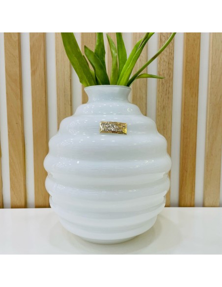 Vaso in vetro bianco Venezia H.21 Cm Tom Ch