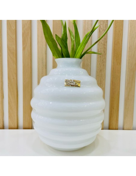 Vaso in vetro bianco Venezia H.21 Cm Tom Ch